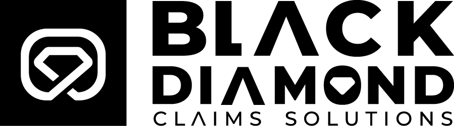 Modern logo for Black Diamond Claims Solutions, featuring a striking black and green design.